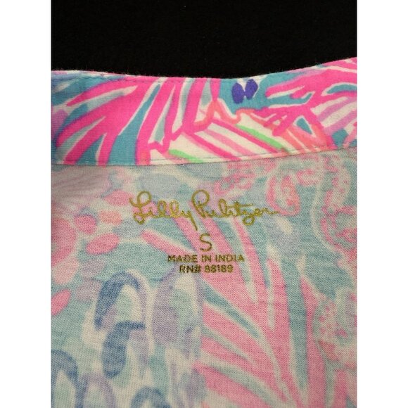 Lilly Pulitzer Winona Knit Tunic Top Shirt Splendor In The Sand Print Size S - Picture 3 of 10